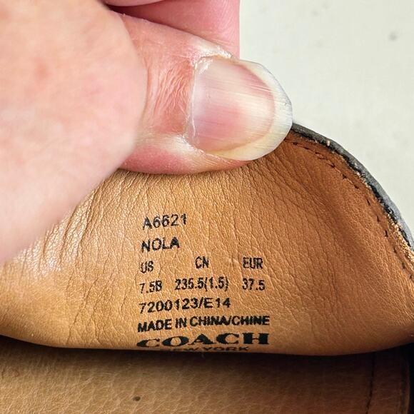 Coach Pewter "Nola" Leather Driving Moccasins Sz 7.5 Preppy Old Money - Picture 8 of 9